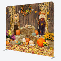 Aperturee Pumpkin Muppet Man Fabric Backdrop Cover for Halloween