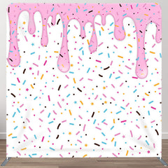 Aperturee Candy And Donut Fabric Backdrop Cover for Birthday