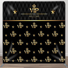 Aperturee Welcome Gold Vip Fabric Backdrop Cover for Birthday