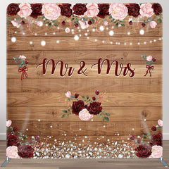 Aperturee Rose Wood Glitter Fabric Backdrop Cover for Wedding