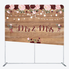 Aperturee Rose Wood Glitter Fabric Backdrop Cover for Wedding