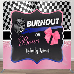 Aperturee Burnout Or Bows Fabric Backdrop Cover for Baby Shower