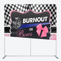 Aperturee Burnout Or Bows Fabric Backdrop Cover for Baby Shower