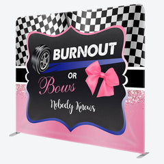 Aperturee Burnout Or Bows Fabric Backdrop Cover for Baby Shower