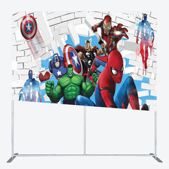 Aperturee Cartoon Spiderman Fabric Backdrop Cover for Birthday