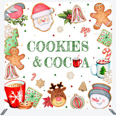 Aperturee - Aperturee Christmas Cookies And Cocoa Pillow Case Backdrop