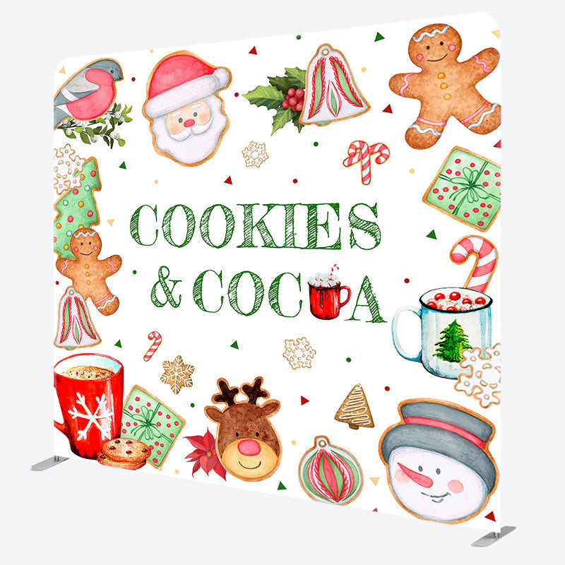 Aperturee - Aperturee Christmas Cookies And Cocoa Pillow Case Backdrop