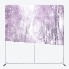 Aperturee - Aperturee Purple Snowy Nature Forest Scene Christmas Backdrop