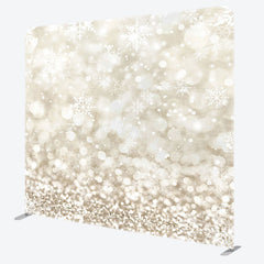 Aperturee - Aperturee Yellow Bokeh Snowflake Christmas Pillow Case Backdrop