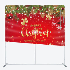 Aperturee - Aperturee Red Nativity Merry Christmas Happy New Year Backdrop