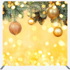 Aperturee - Aperturee Gold Bell Yellow Bokeh Christmas Pillow Case Backdrop