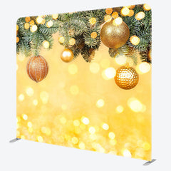 Aperturee - Aperturee Gold Bell Yellow Bokeh Christmas Pillow Case Backdrop