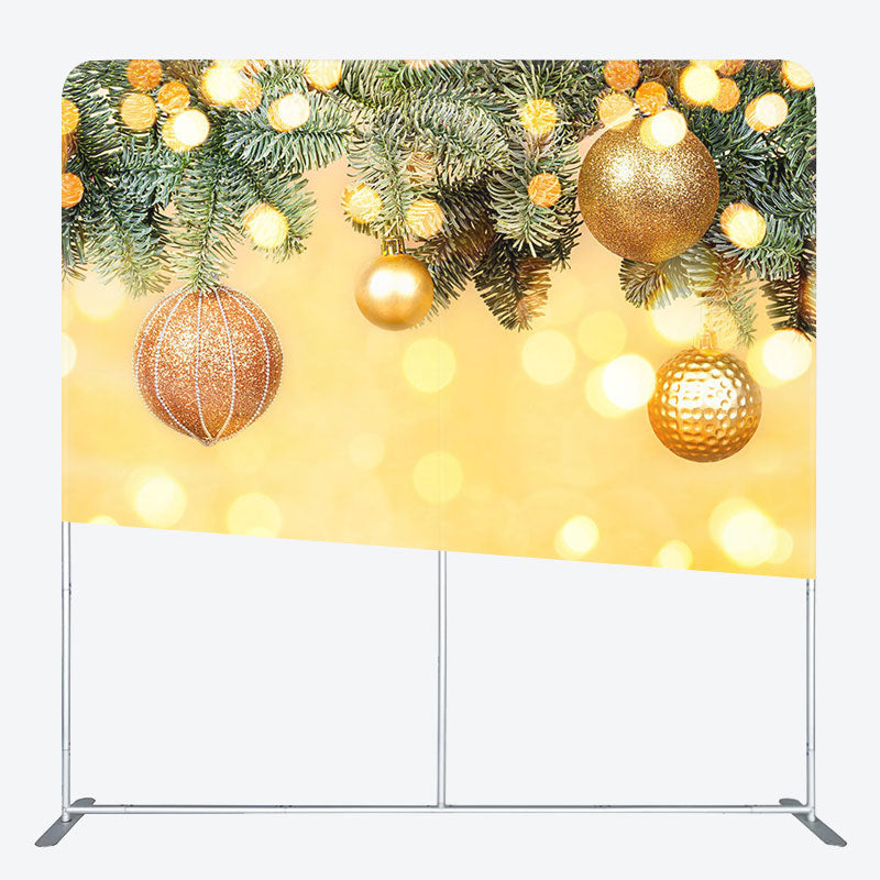 Aperturee - Aperturee Gold Bell Yellow Bokeh Christmas Pillow Case Backdrop