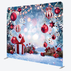 Aperturee - Aperturee Winter Snowy Bokeh Christmas Pillow Case Backdrop