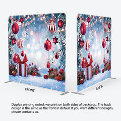 Aperturee - Aperturee Winter Snowy Bokeh Christmas Pillow Case Backdrop