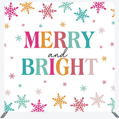 Aperturee - Aperturee Merry And Bright Colorful Snowy Christmas Backdrop