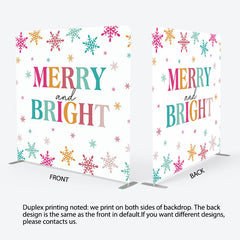 Aperturee - Aperturee Merry And Bright Colorful Snowy Christmas Backdrop