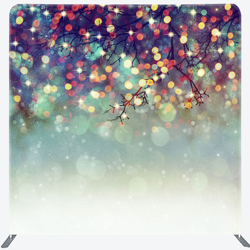 Aperturee - Aperturee Green Gold Glitter Bokeh Double-Sided Square Backdrop