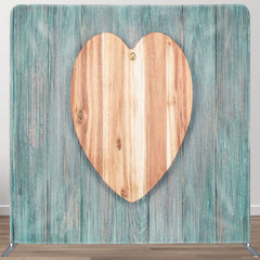 Aperturee Brown Heart Moss Green Wood Birthday Backdrop Cover