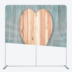 Aperturee Brown Heart Moss Green Wood Birthday Backdrop Cover