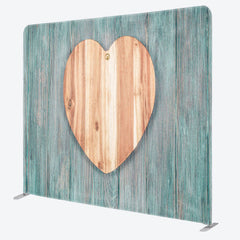 Aperturee Brown Heart Moss Green Wood Birthday Backdrop Cover