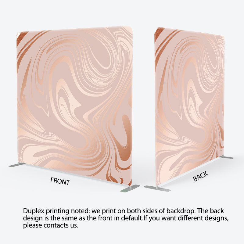 Aperturee - Aperturee Rose Gold Swirl Pattern Backdrop Cover For Decoration