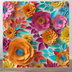 Aperturee - Aperturee Colorful Paper Floral Fabric Backdrop Cover For Women