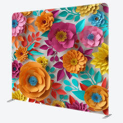 Aperturee - Aperturee Colorful Paper Floral Fabric Backdrop Cover For Women