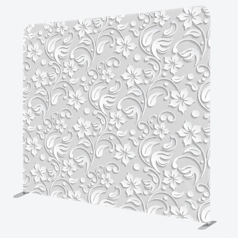 Aperturee - Aperturee Simple White Spiral Floral Backdrop Cover For Decor