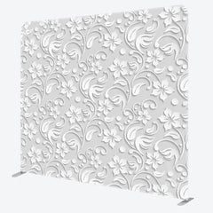 Aperturee - Aperturee Simple White Spiral Floral Backdrop Cover For Decor