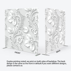 Aperturee - Aperturee White Flower Winding Relief Style Party Backdrop