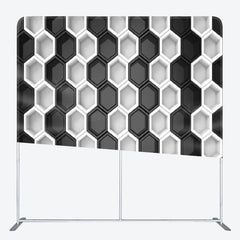 Aperturee Black And White Hexagonal Puzzle Backdrop For Party