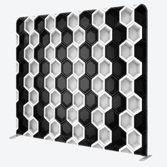 Aperturee Black And White Hexagonal Puzzle Backdrop For Party