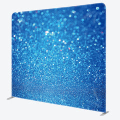 Aperturee - Aperturee Blue Sparkling Bokeh Fabric Party Backdrop Cover