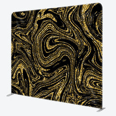 Aperturee Black Gold Abstract Liquid Texture Backdrop For Decor