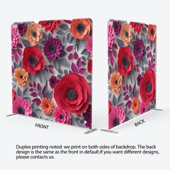 Aperturee - Aperturee Red Orange Pink Paper Flower Backdrop Cover For Decor