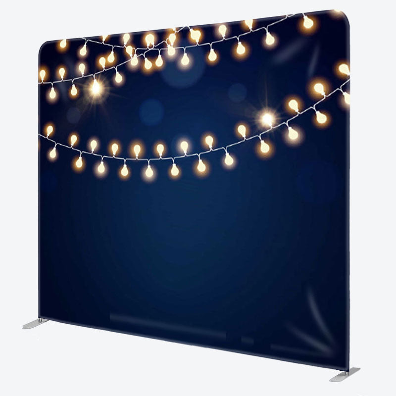 Aperturee - Aperturee Dark Blue With Lights Bokeh Party Backdrop Cover