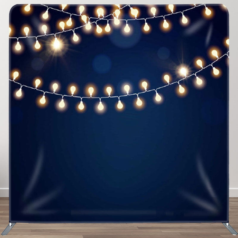 Aperturee - Aperturee Dark Blue With Lights Bokeh Party Backdrop Cover