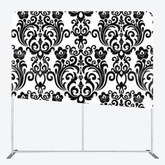 Aperturee Black Crown Demask Pattern White Backdrop For Decor