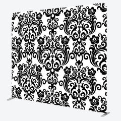 Aperturee Black Crown Demask Pattern White Backdrop For Decor