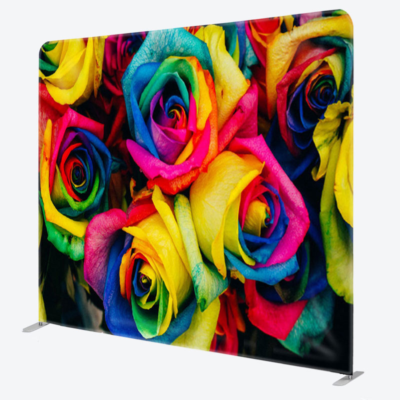 Aperturee - Aperturee Gorgeous Rainbow Rose Valentines Day Backdrop Cover