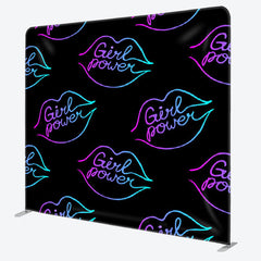 Aperturee - Aperturee Girl Power Neon Color Lips Black Party Backdrop Cover