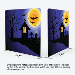 Aperturee Night Moon Cliff Bats Happy Halloween Party Backdrop