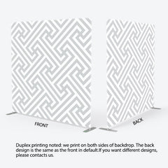 Aperturee - Aperturee Grey Maze Style Pattern White Party Backdrop Decor