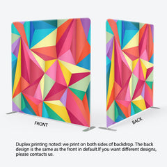 Aperturee - Aperturee Rainbow Color 3D Tangram Fabric Backdrop For Party Decor