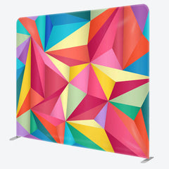 Aperturee - Aperturee Rainbow Color 3D Tangram Fabric Backdrop For Party Decor