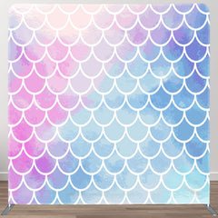 Aperturee - Aperturee Pink And Blue Mermaid Scales Birthday Party Backdrop