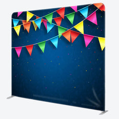 Aperturee - Aperturee Small Celebration Patterns Dark Blue Birthday Backdrop