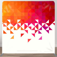 Aperturee - Aperturee Orange Purple Gradient Tangram White Party Backdrop