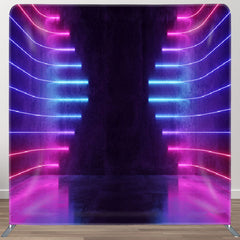 Aperturee - Aperturee Dark Parallel Neon Lights Room Party Backdrop Decor